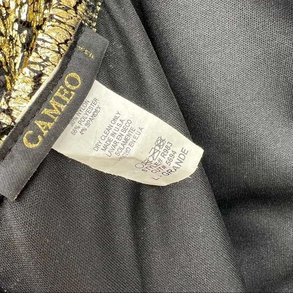 Cameo Gold Metallic Strapless Dress Large - Picture 5 of 8